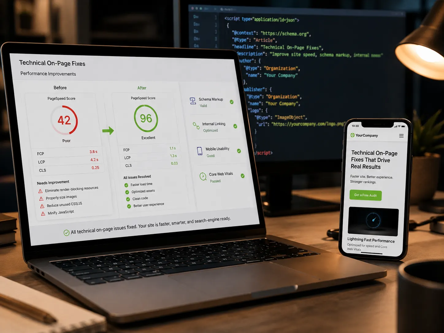 SEO analytics dashboard showing organic traffic growth