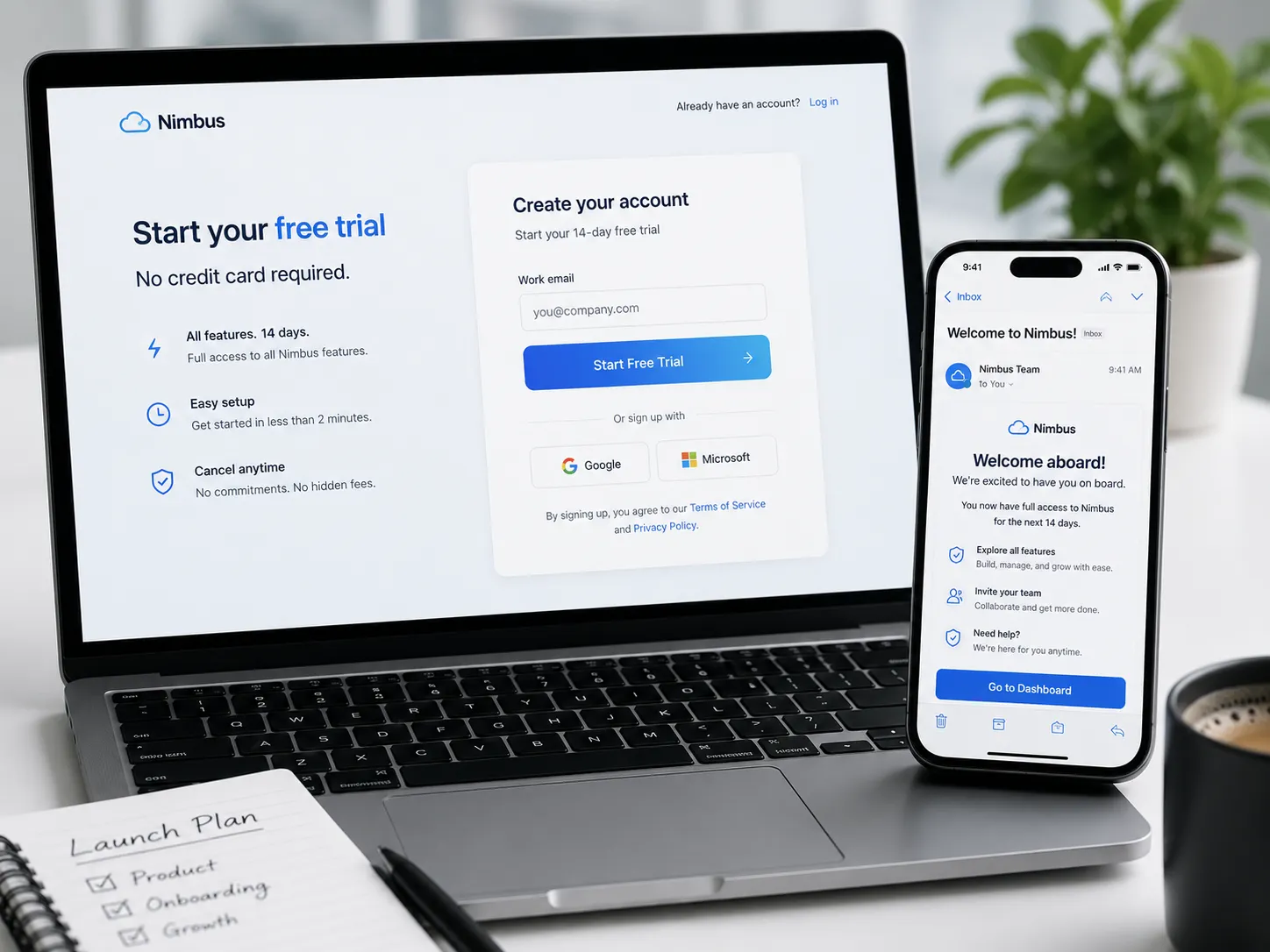 SaaS software landing page design