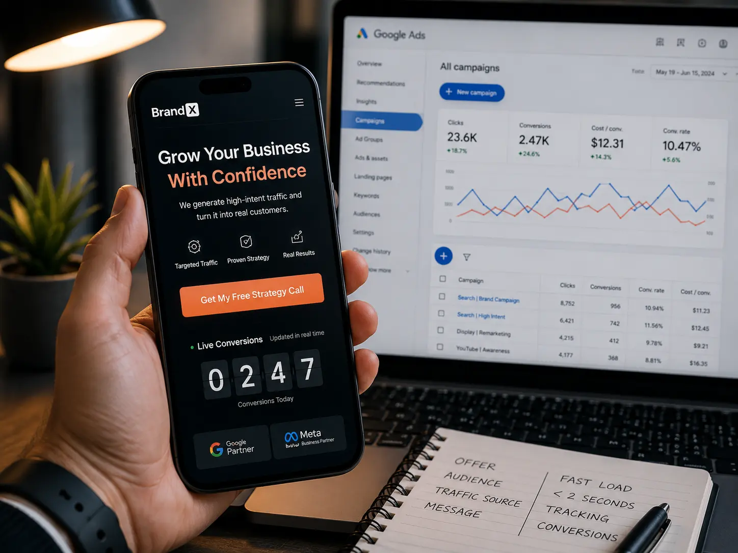 Local service business landing page design