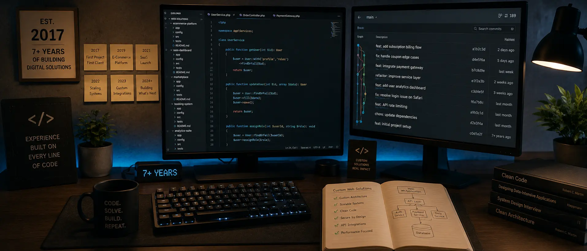 Custom website interface built by Cosmo Rank